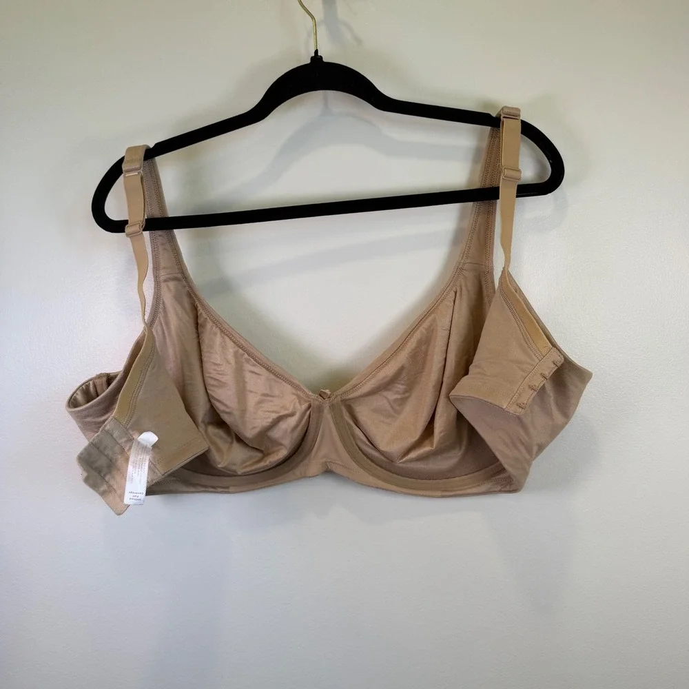 Cacique Women Tan Nude Unlined Full Coverage Underwire Bra 44DDD Adjustable